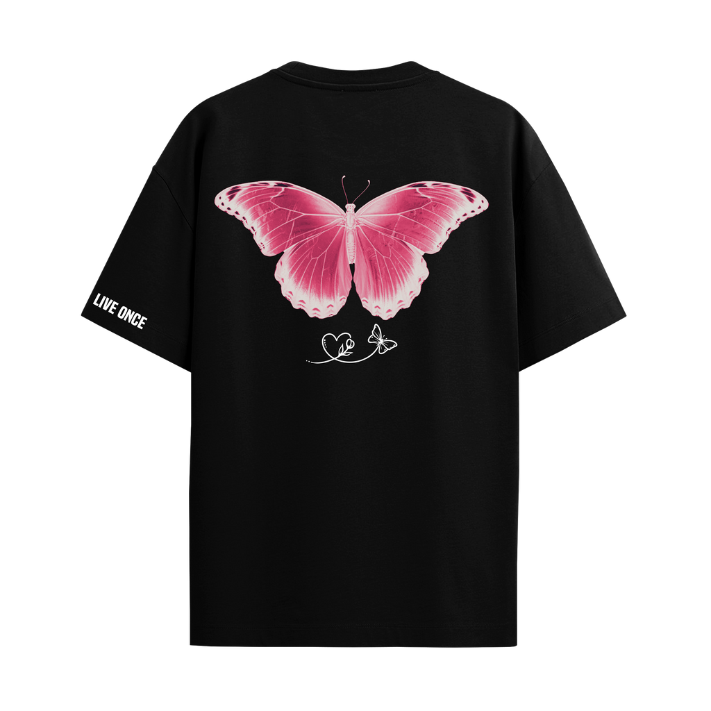 BUTTERFLY BLACK REGULAR FIT T-SHIRT