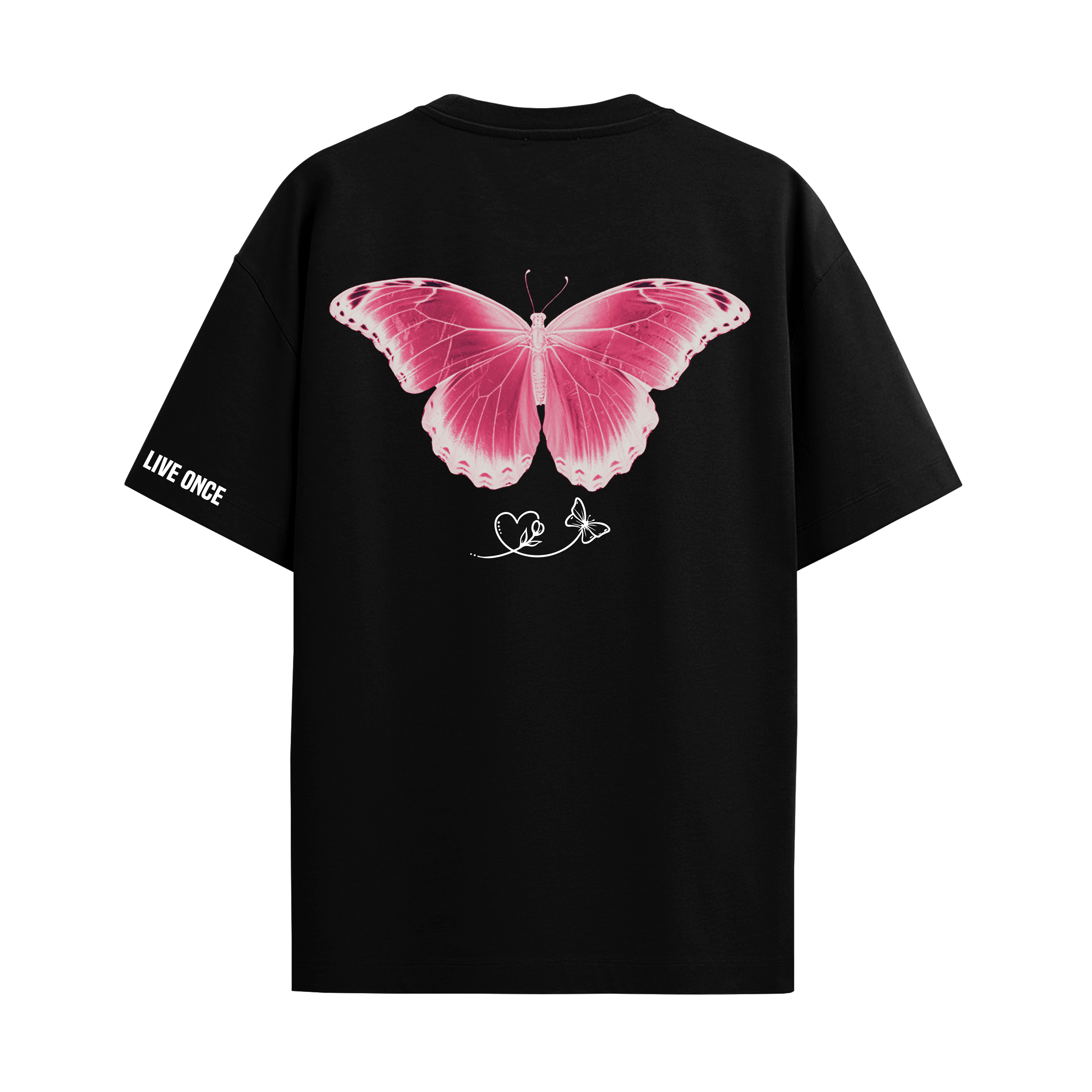 BUTTERFLY BLACK REGULAR FIT T-SHIRT