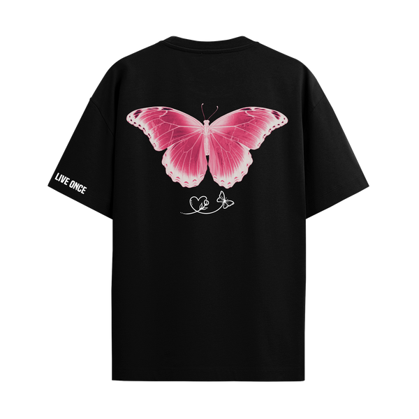 BUTTERFLY BLACK REGULAR FIT T-SHIRT