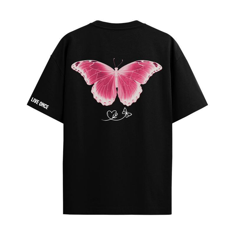 BUTTERFLY BLACK REGULAR FIT T-SHIRT