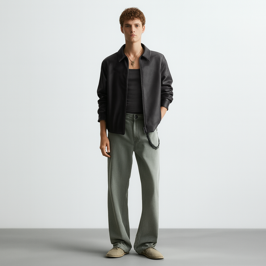 Obsidian Cropped Leather Jacket