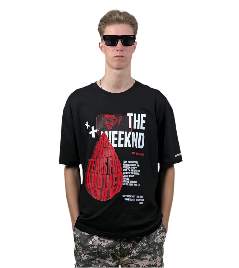 THE WEEKND BLACK OVERSIZED T-SHIRT