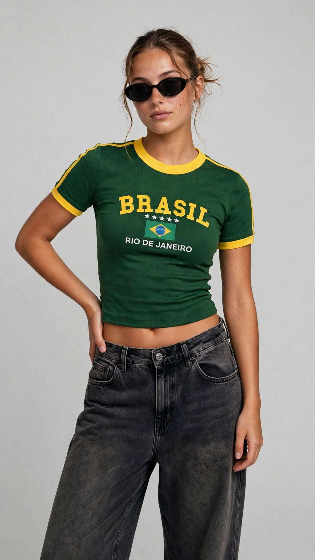 Brasil Green Cropped Top