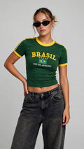 Brasil Green Cropped Top