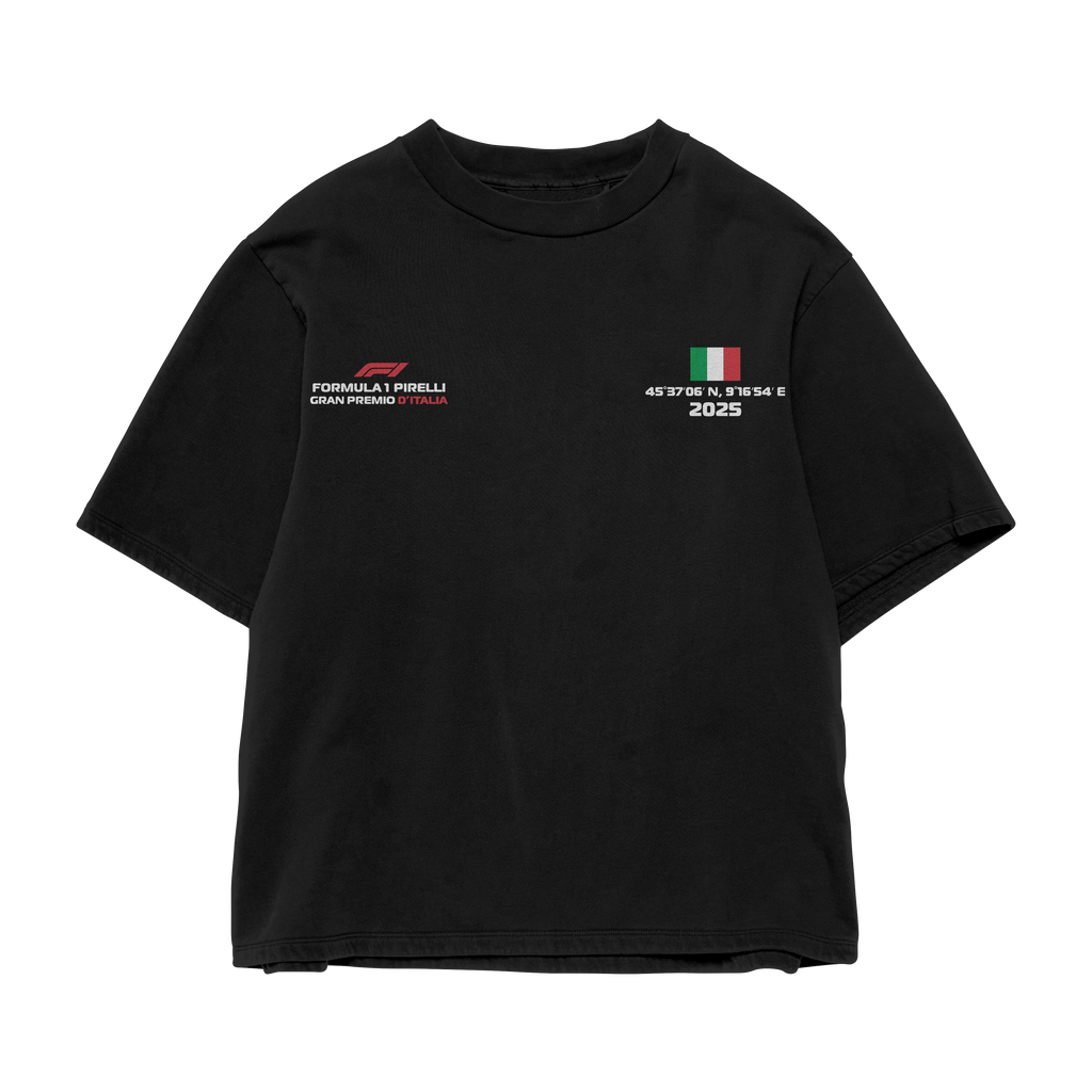 Monza Italy Oversized Tee – Black