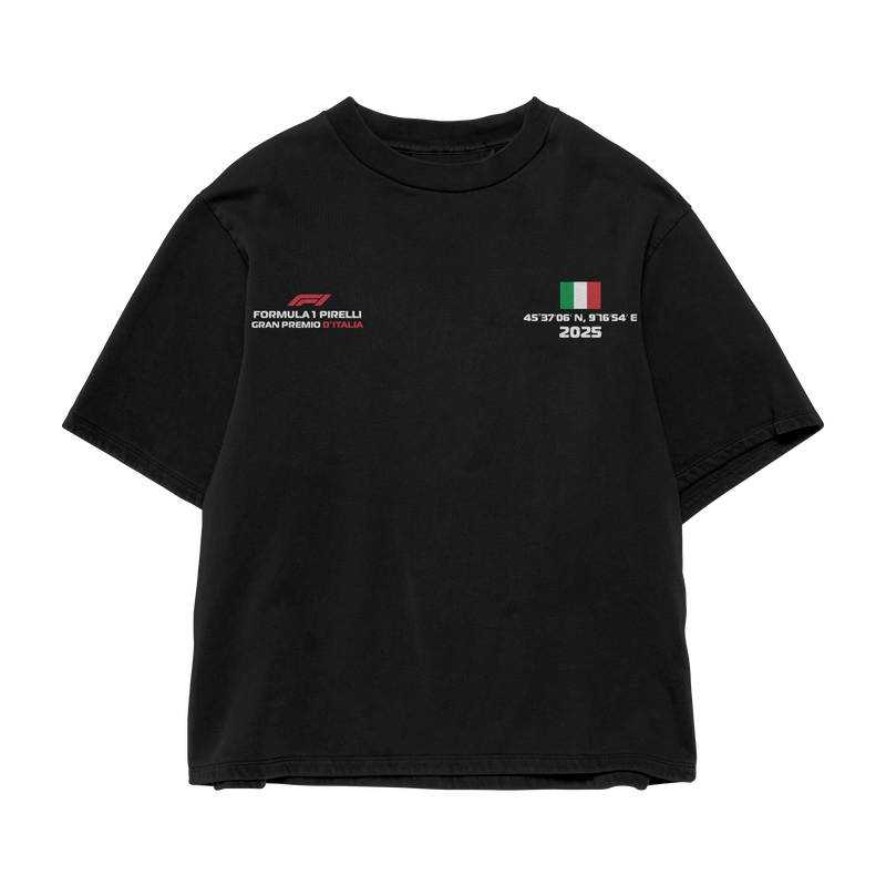 Monza Italy Oversized Tee – Black