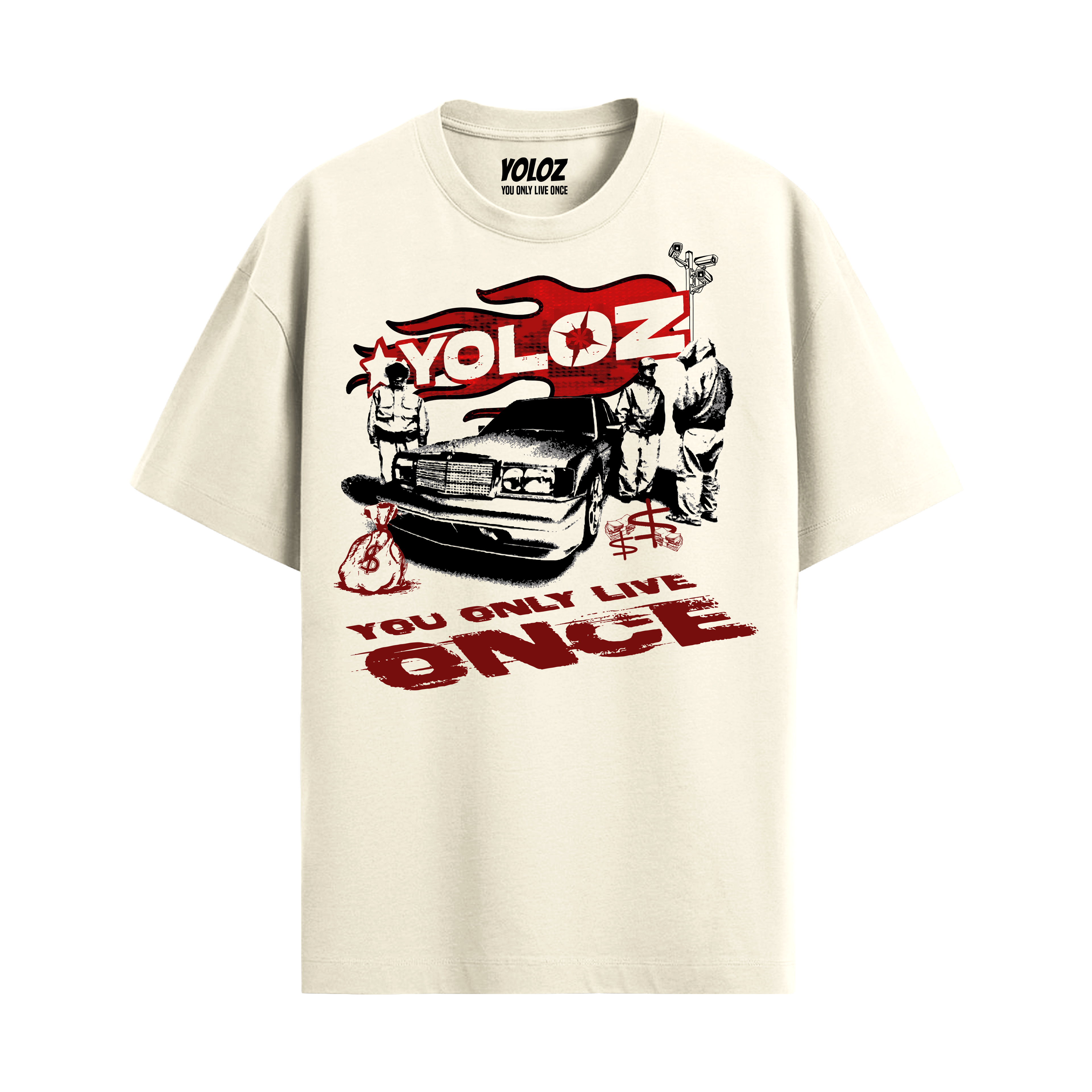 GANGSTER OFF WHITE OVERSIZED T-SHIRT