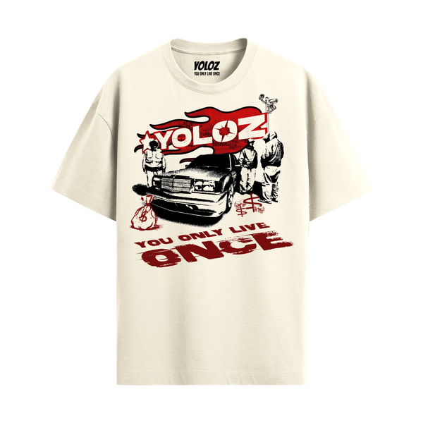 GANGSTER OFF WHITE OVERSIZED T-SHIRT