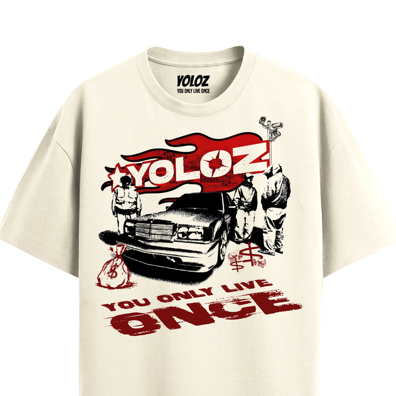 GANGSTER OFF WHITE OVERSIZED T-SHIRT