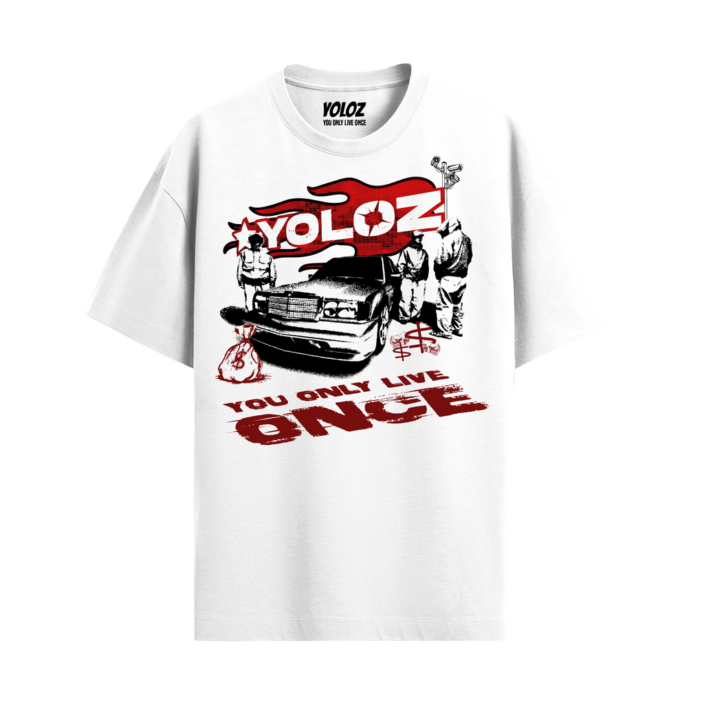 GANGSTER WHITE OVERSIZED T-SHIRT