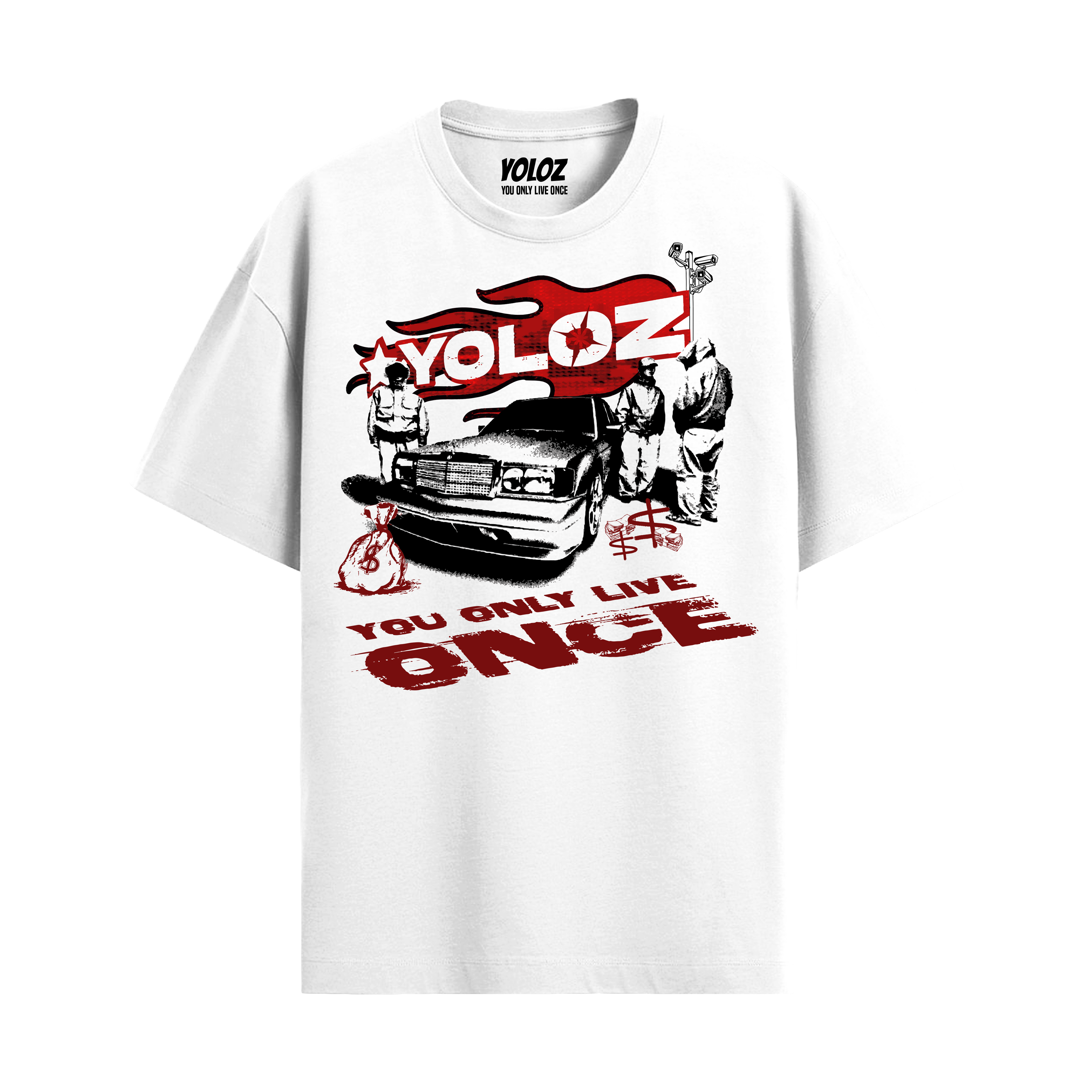 GANGSTER WHITE OVERSIZED T-SHIRT