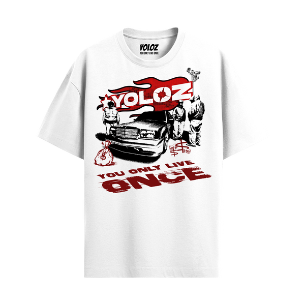 GANGSTER WHITE OVERSIZED T-SHIRT