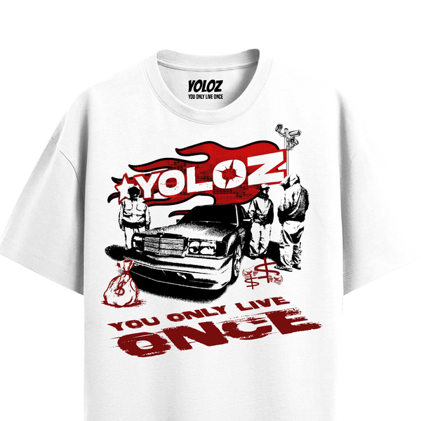 GANGSTER WHITE OVERSIZED T-SHIRT