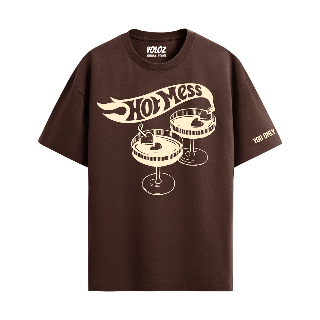 HOT MESS BROWN OVERSIZED T-SHIRT