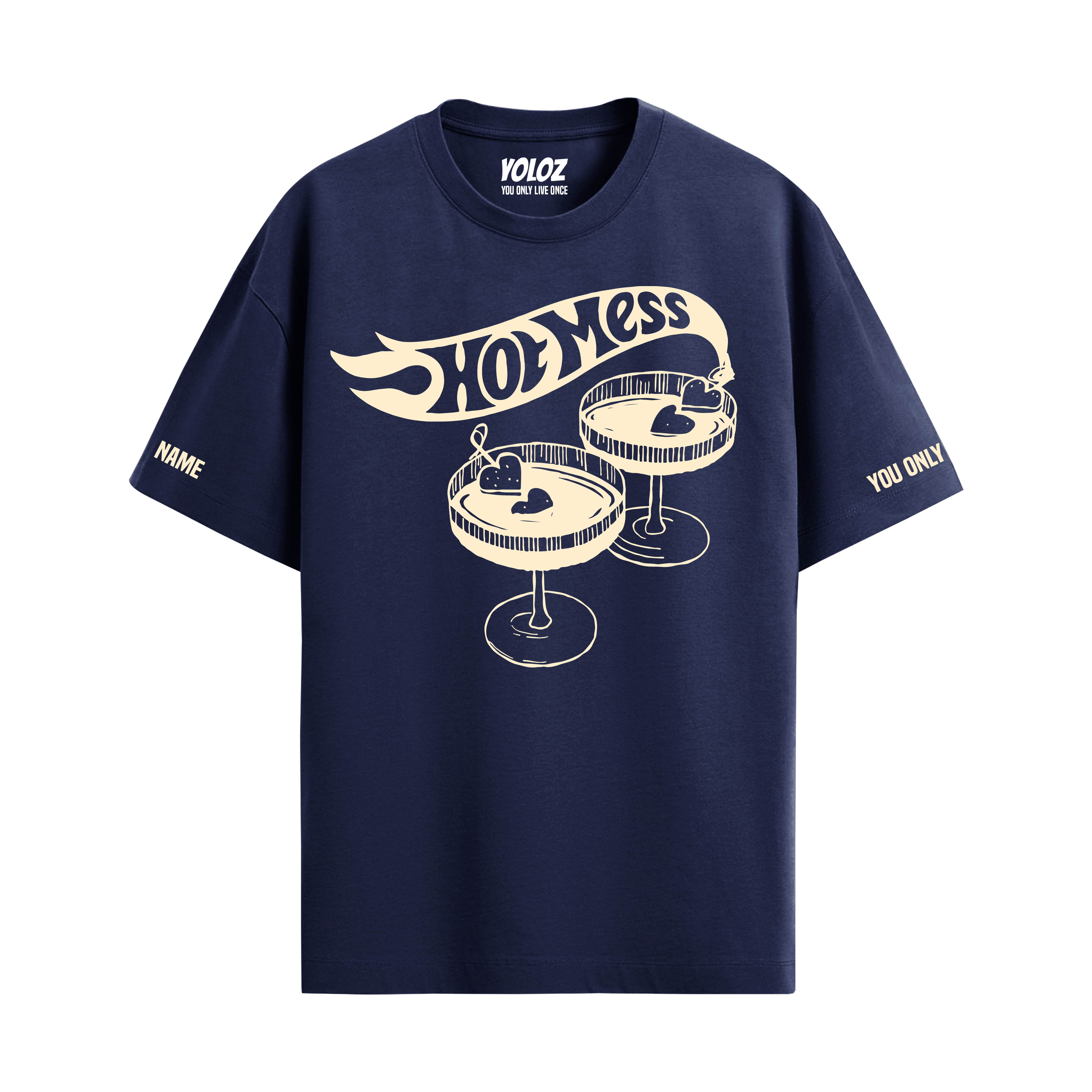 HOT MESS NAVY BLUE OVERSIZED T-SHIRT