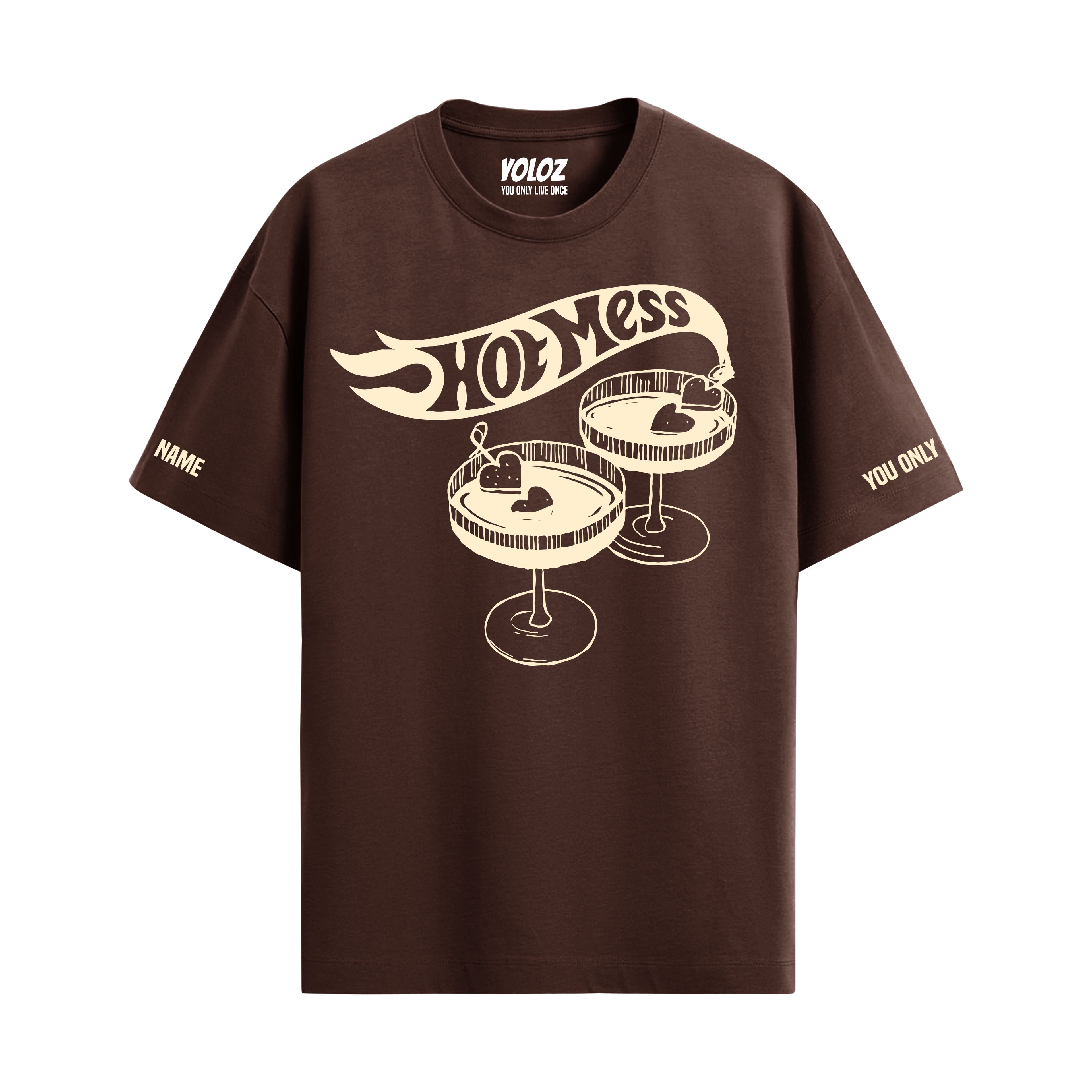 HOT MESS BROWN OVERSIZED T-SHIRT