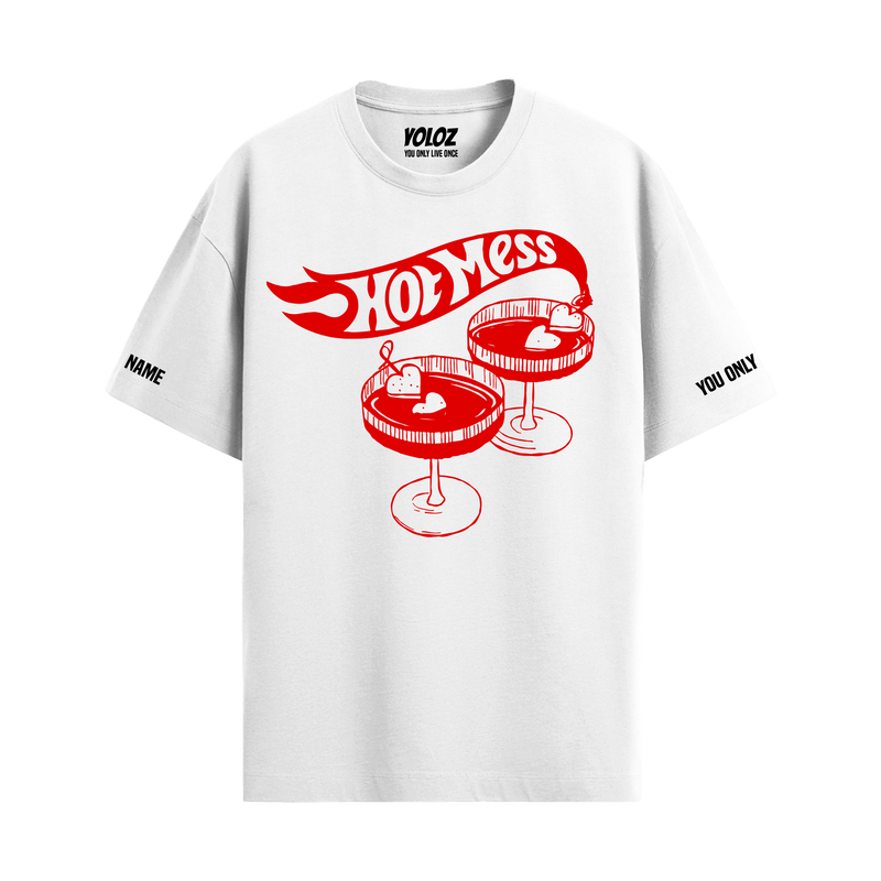 HOT MESS WHITE OVERSIZED T-SHIRT