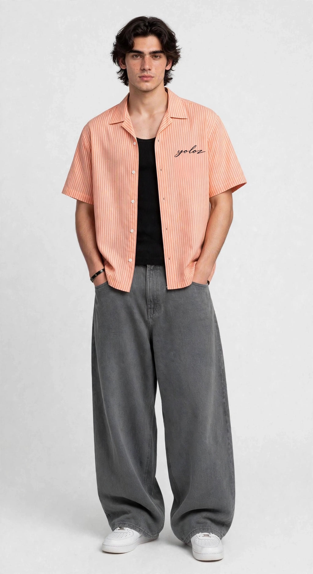 BASIC STRIPED CROPPED SHIRT