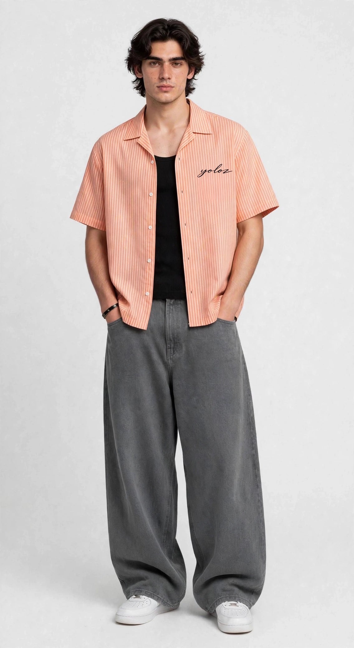 BASIC STRIPED CROPPED SHIRT