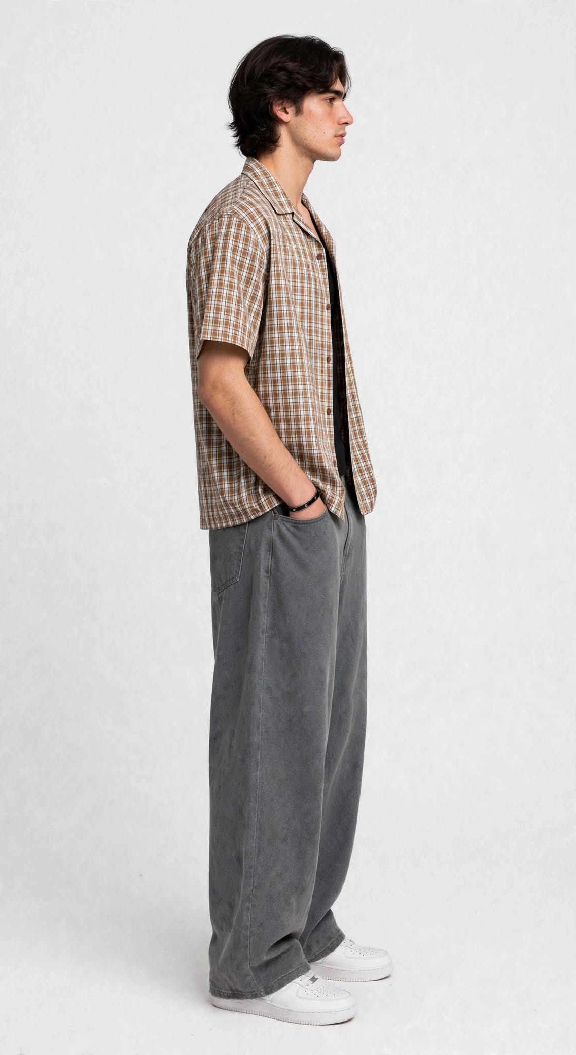 BASIC CHECKERED CROPPED SHIRT