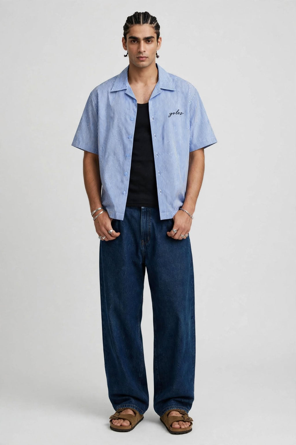 BASIC STRIPED CROPPED SHIRT