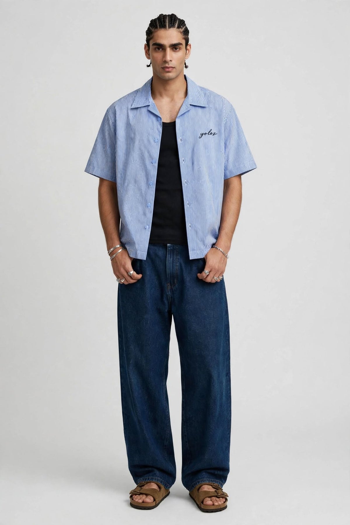 BASIC STRIPED CROPPED SHIRT