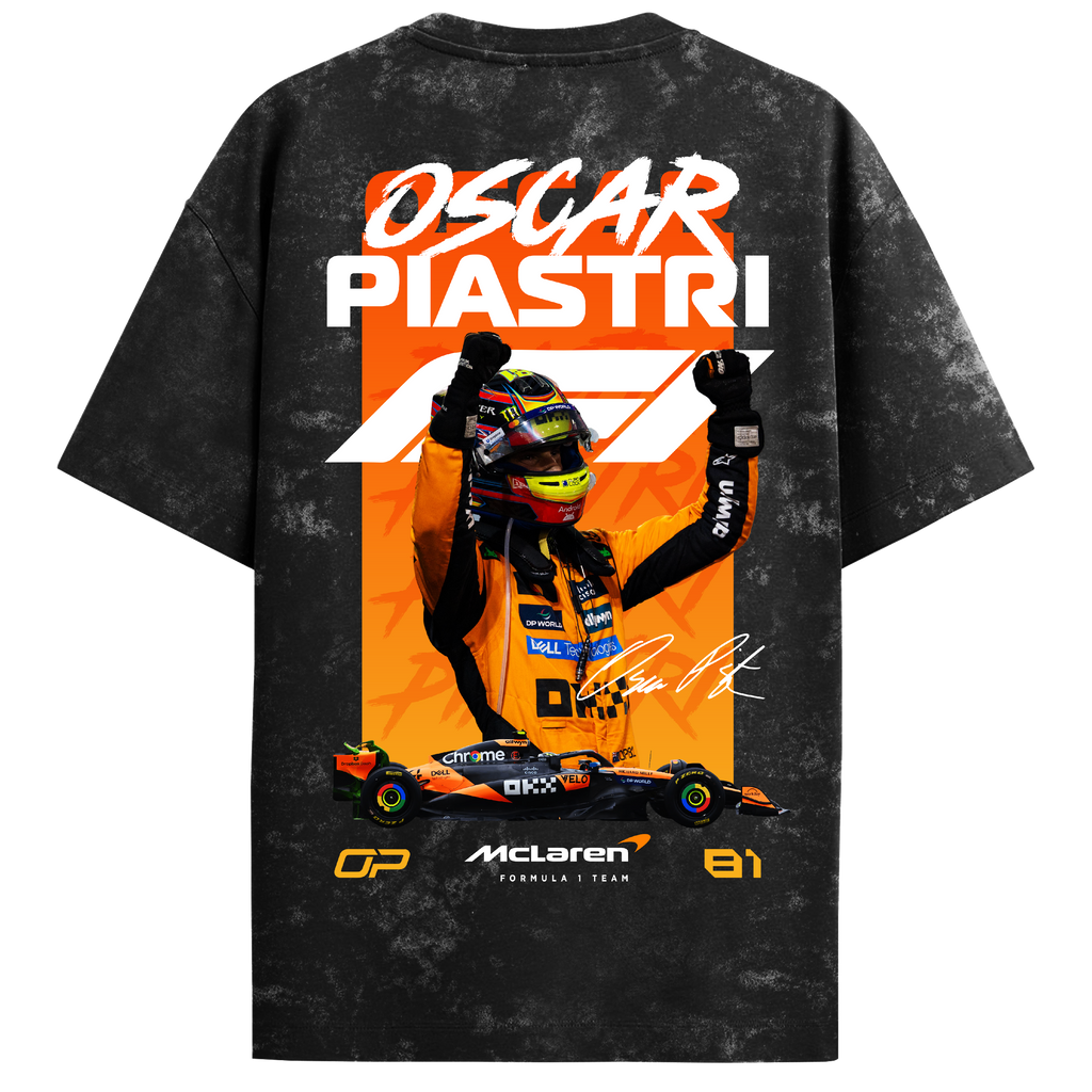 Oscar Piastri Oversized Tee – Acid Wash