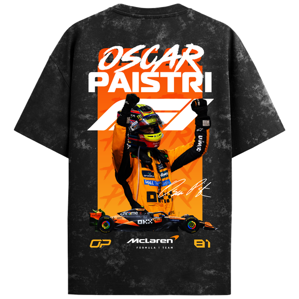 Oscar Piastri Oversized Tee – Acid Wash