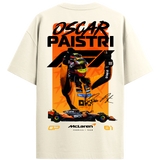 Oscar Piastri Oversized Tee – Cream White