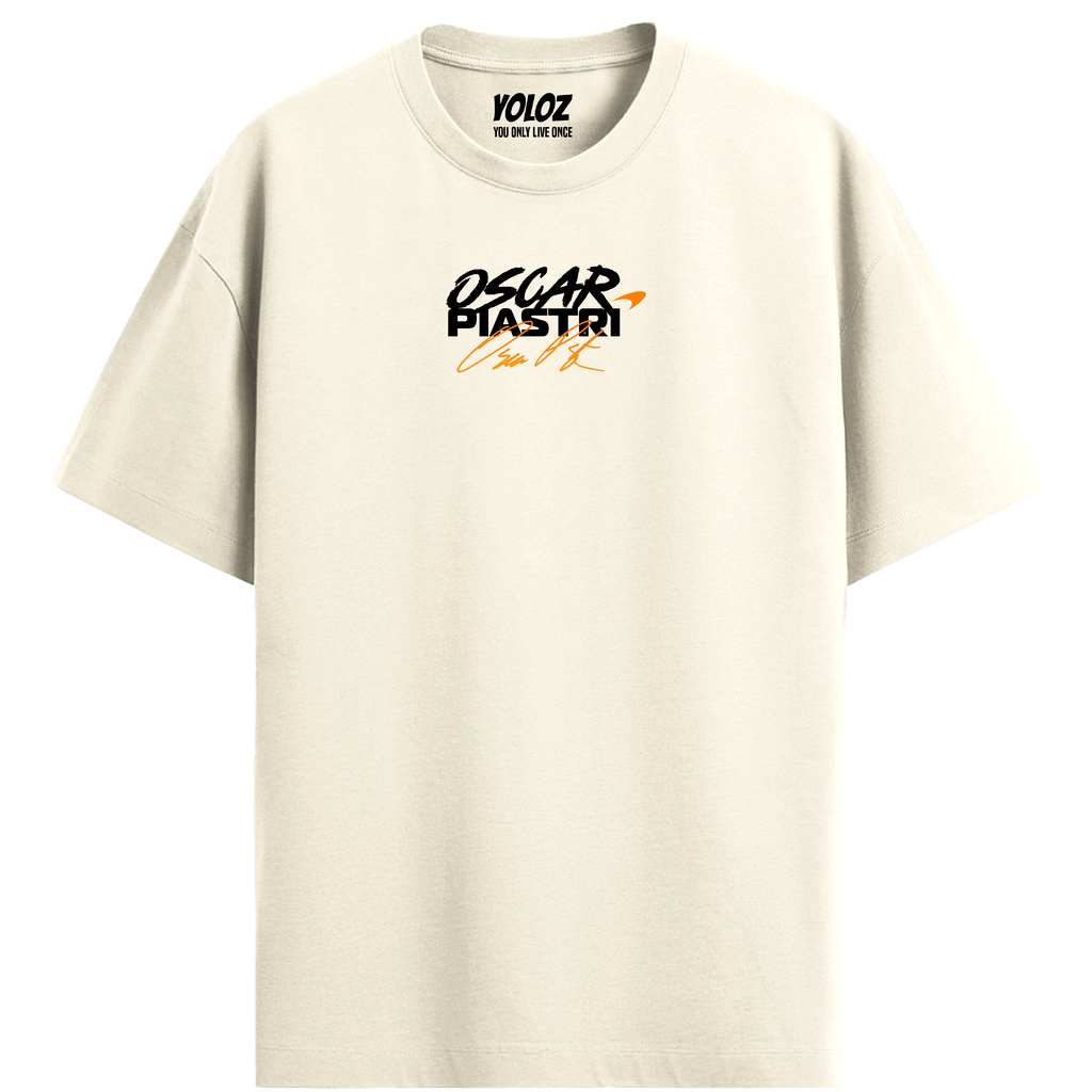 Oscar Piastri Oversized Tee – Off White