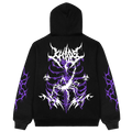 Rib Chaos Black Oversized Hoodie