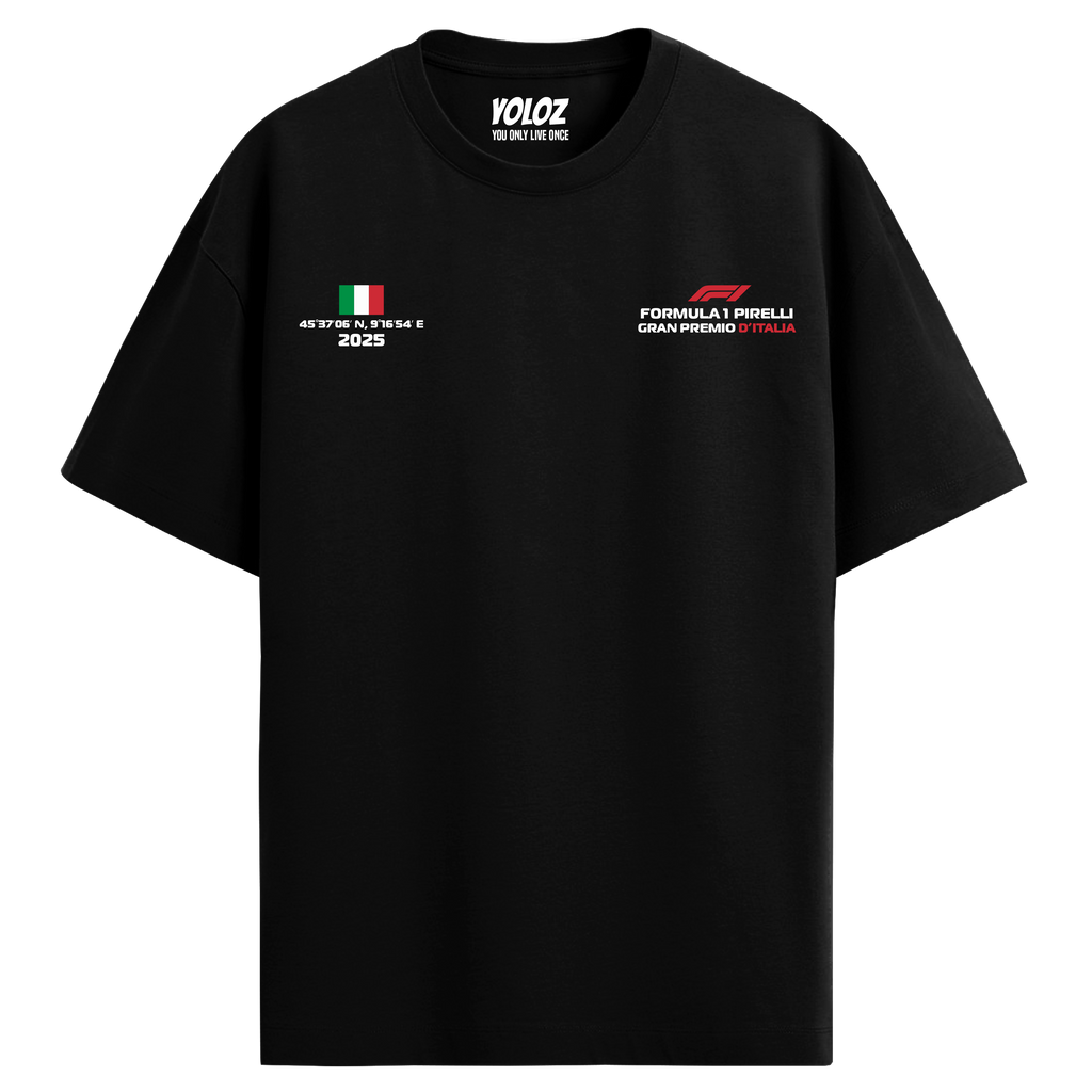 Monza Italy Oversized Tee – Black