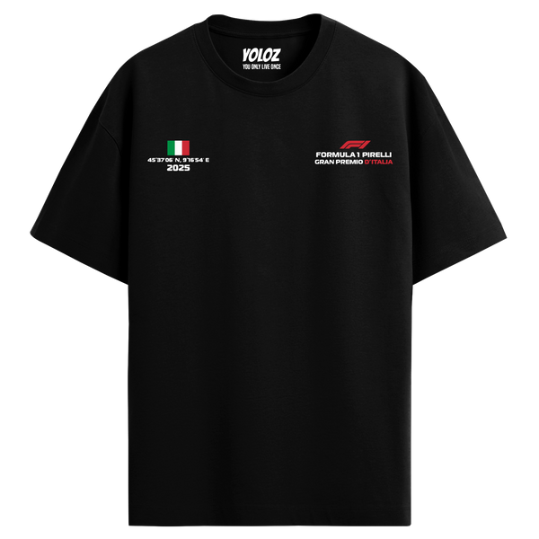Monza Italy Oversized Tee – Black
