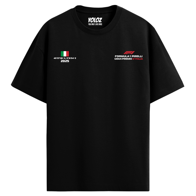 Monza Italy Oversized Tee – Black