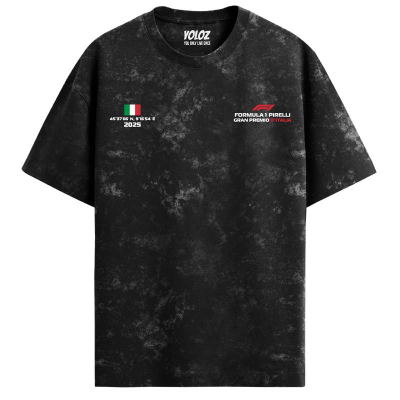 Monza Italy Oversized Tee – Acid Wash