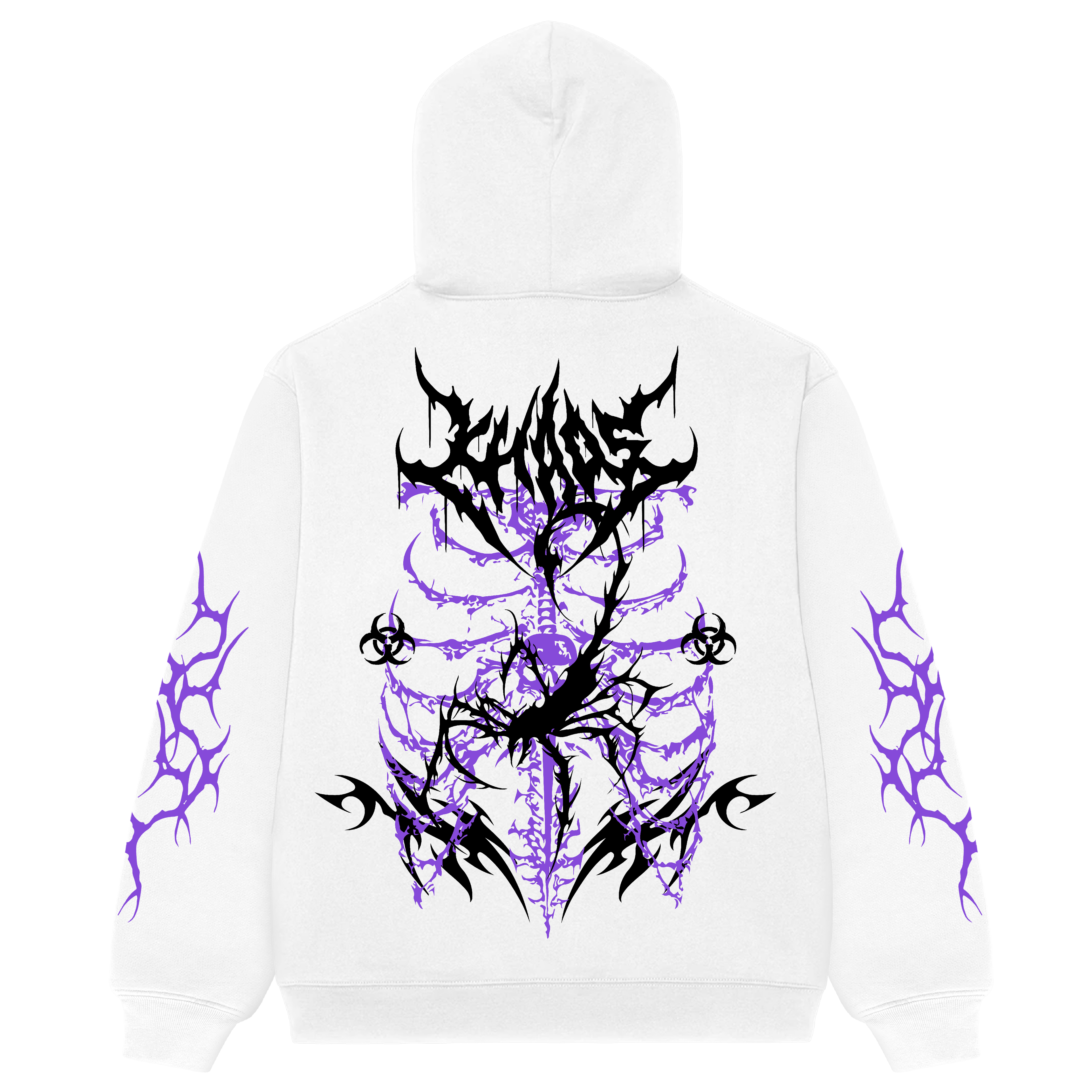 Rib Chaos Black Oversized Hoodie