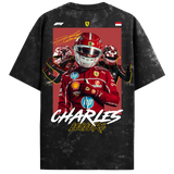 Charles Leclerc Oversized Tee – Acid Wash