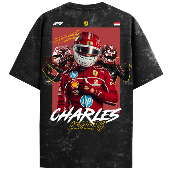 Charles Leclerc Oversized Tee – Acid Wash
