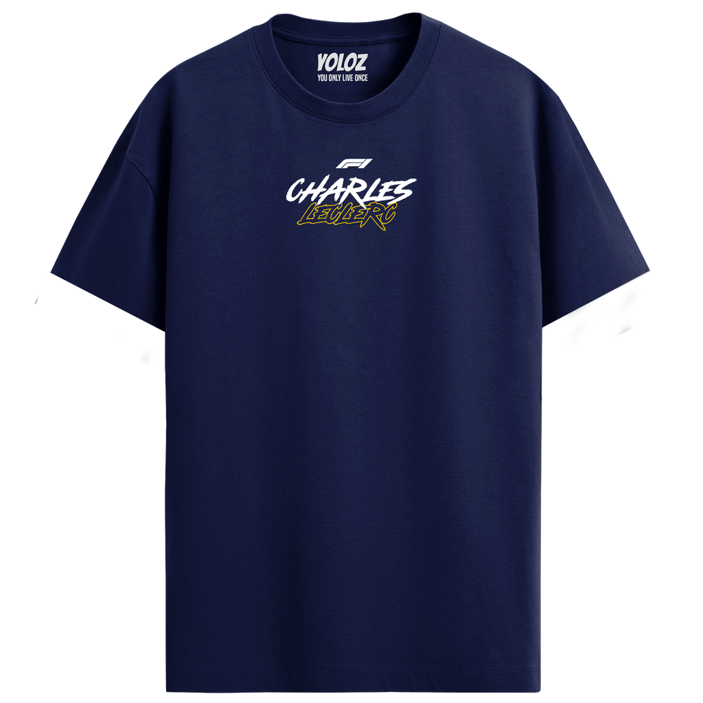 Charles Leclerc Regular Fit Tee – Navy Blue