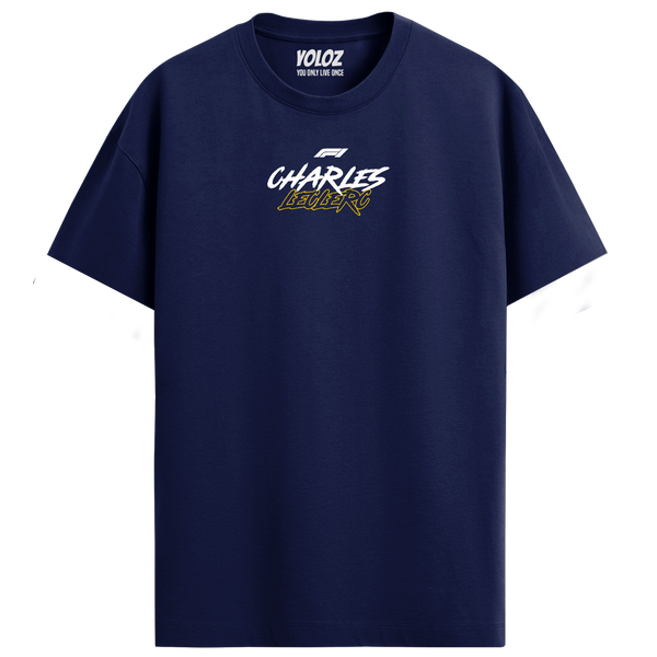 Charles Leclerc Regular Fit Tee – Navy Blue