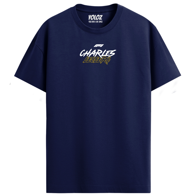 Charles Leclerc Regular Fit Tee – Navy Blue