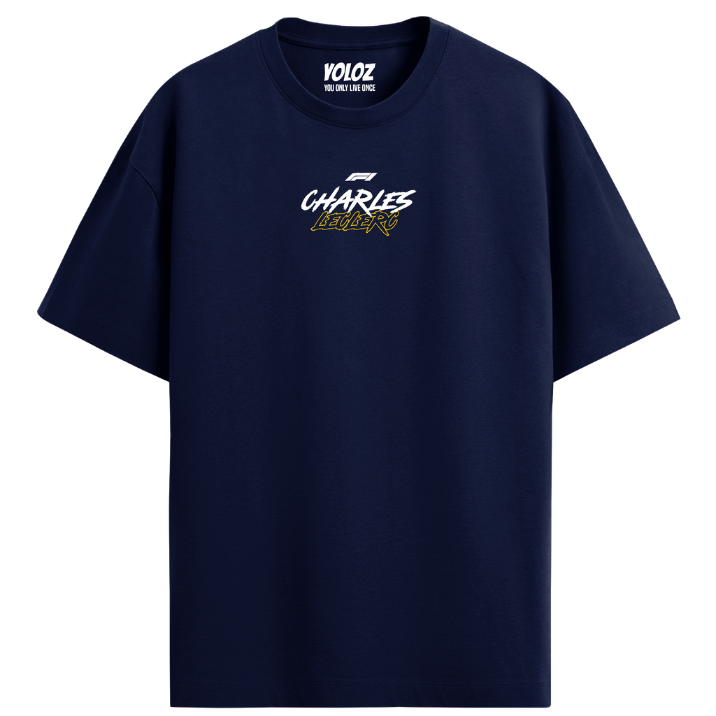 Charles Leclerc Oversized Tee – Navy Blue