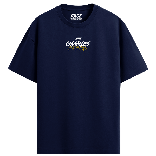 Charles Leclerc Oversized Tee – Navy Blue
