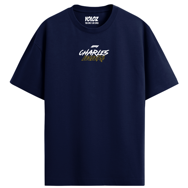 Charles Leclerc Oversized Tee – Navy Blue