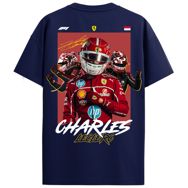 Charles Leclerc Regular Fit Tee – Navy Blue