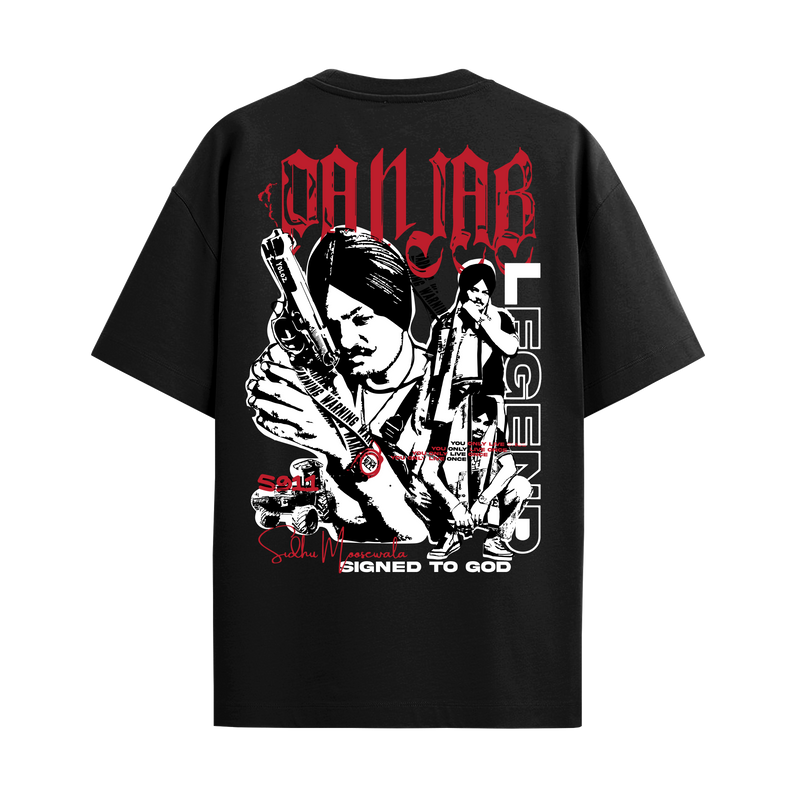 MOOSE THE LEGEND BLACK OVERSIZED T-SHIRT