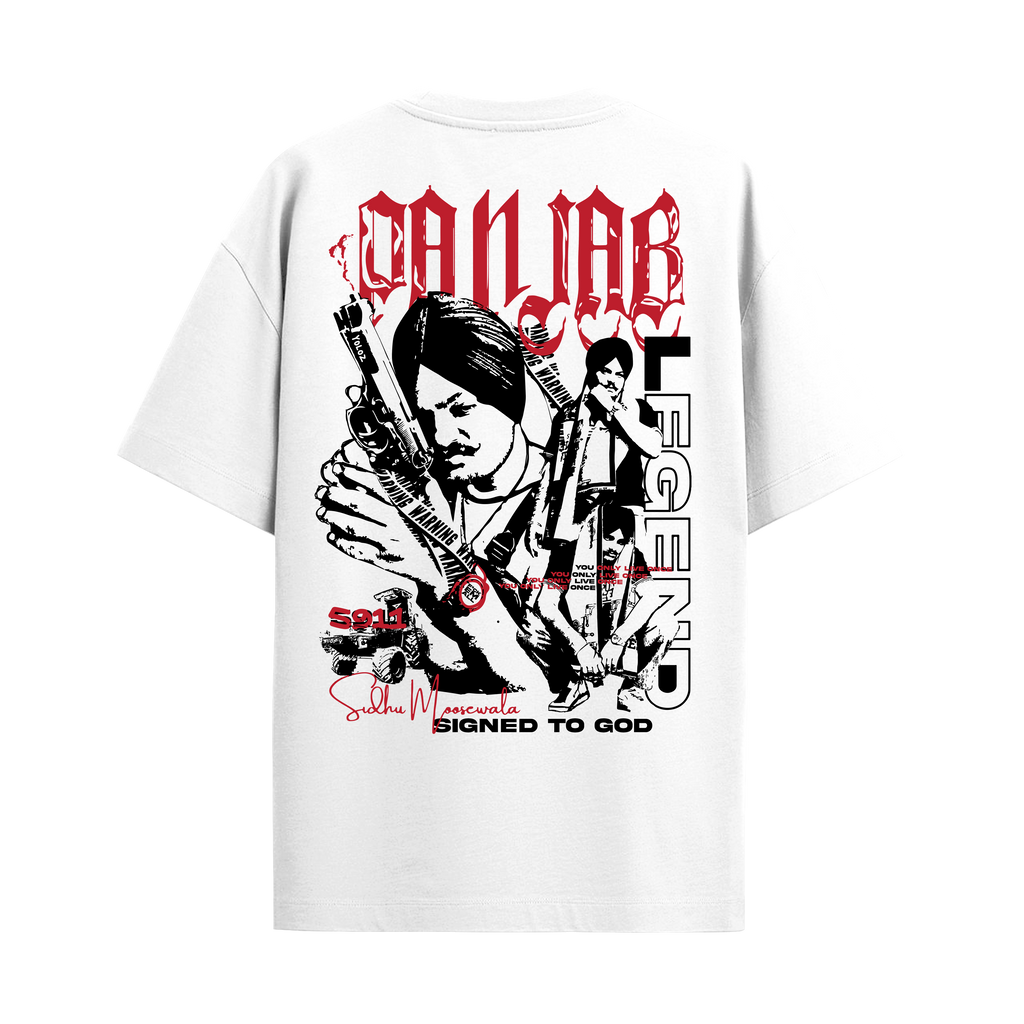 MOOSE THE LEGEND WHITE OVERSIZED T-SHIRT