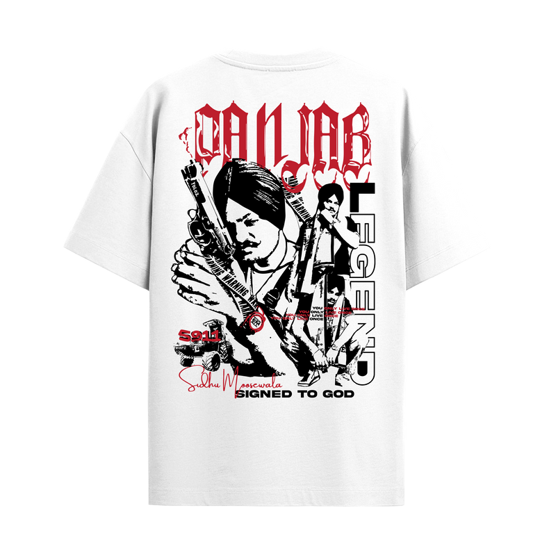 MOOSE THE LEGEND WHITE OVERSIZED T-SHIRT