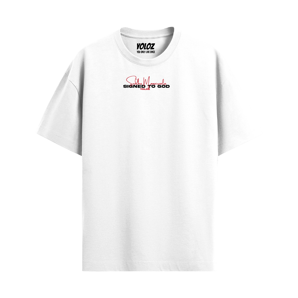 MOOSE THE LEGEND WHITE OVERSIZED T-SHIRT