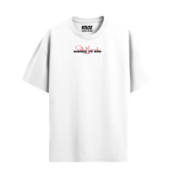 MOOSE THE LEGEND WHITE OVERSIZED T-SHIRT